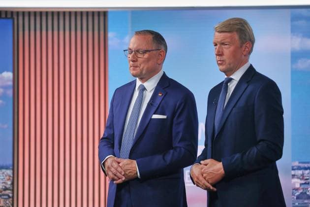 Berlin, Deutschland, 23.08.2026: ARD-Hauptstadtstudio: Sommerinterview: AfD-Chef Tino Chrupalla im Interview mit Markus Preiß *** Berlin, Germany, August 23, 2026 ARD Capital Studio Summer Interview: AfD Leader Tino Chrupalla in an interview with Markus Preiß Copyright: xdtsxNachrichtenagenturx dts_130809