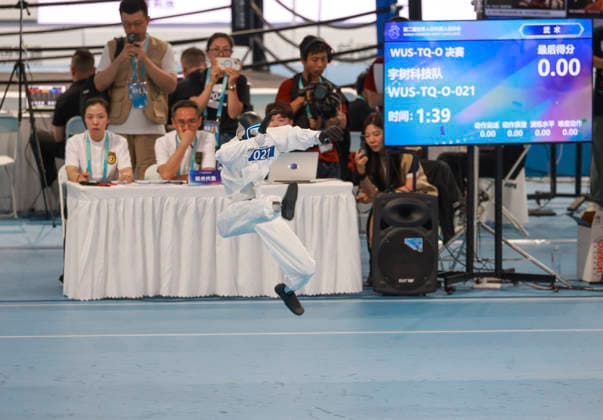 BEIJING, CHINA - AUGUST 23: The robot of Unitree Robotics competes during the Tai Chi event on day 2 of the 2nd World Humanoid Robot Games at National Speed Skating Oval on August 23, 2026 in Beijing, China.  Copyright: xChinaxNewsxServicex 111661704373