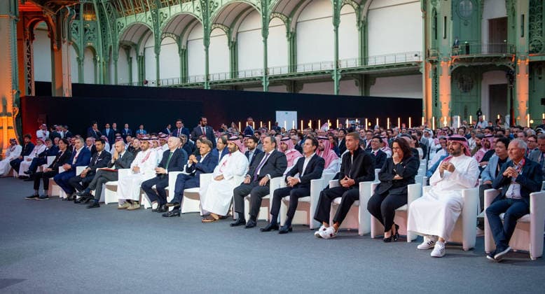 Macron And Mohammed Bin Salman At Esports World Cup Closing Ceremony - Paris French president Emmanuel Macron attends Esports World Cup final with Saudi Crown Prince Mohammed Bin Salman Al Saud, also known as MBS, at Grand Palais in Paris, France, on August 23, 2026. Photo by Balkis Press ABACAPRESS.COM Paris France  Copyright: xBalkisxPress ABACAx