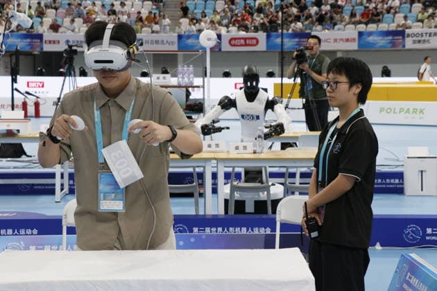 World Humanoid Robot Games in Beijing BEIJING, CHINA - AUGUST 24: Second edition of World Humanoid Robot Games continue in Beijing, China on August 24, 2026. Emre Aytekin Anadolu Beijing China. Editorial use only. Please get in touch for any other usage.  Copyright: x2026xAnadoluxEmrexAytekinx