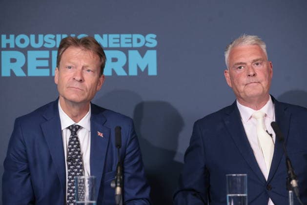 . 24 08 2026. London, United Kingdom. Reform Press Conference Richard Tice & Lee Anderson. Reform UK hold press conference hosted by Richard Tice & Lee Anderson in Westminster.  xMartynxWheatleyx xi-Imagesx IIM-26959-0019