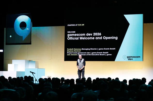 Stefan Reichert beim offilziellen Welcome und Opening der Entwicklerkonferenz für die Videospielbranche gamescom dev im Confex Conference Center auf dem Gelände der Koelnmesse. Köln, 24.08.2026 *** Stefan Reichert at the official welcome and opening ceremony of the video game industry developer conference gamescom dev at the Confex Conference Center on the grounds of Koelnmesse in Cologne, August 24, 2026 Foto:xR.xStoffelsx xFuturexImagex gamescon_dev_6817