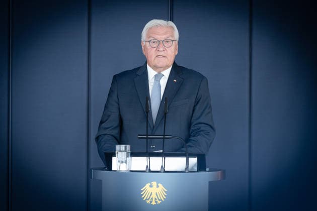 Schlüsselübergabe, temporärer Amtssitz, Bundespräsident, Frank-Walter Steinmeier Berlin, Amtssitz am Spreebogen, Ansprache, Schlüsselübergabe, temporärer Amtssitz, Bundespräsident, Frank-Walter Steinmeier Berlin Berlin GER *** Key handover, temporary official residence, Federal President, Frank-Walter Steinmeier, Berlin, official residence at Spreebogen, speech, key handover, temporary official residence, Federal President, Frank-Walter Steinmeier, Berlin, Berlin, GER