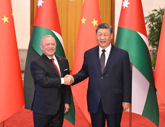 (260824) -- BEIJING, Aug. 24, 2026 -- Chinese President Xi Jinping holds talks with King of the Hashemite Kingdom of Jordan Abdullah II ibn Al Hussein, who is on a state visit to China, at the Great Hall of the People in Beijing, capital of China, Aug. 24, 2026. ) CHINA-BEIJING-XI JINPING-JORDAN-KING-TALKS (CN) LixXiang 