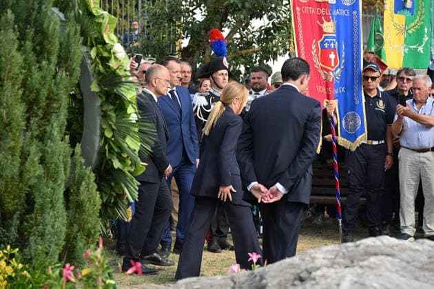 IPA87765602 - Amatrice, Central Italy Earthquake: Giorgia Meloni in Amatrice for the ceremony marking the 10th anniversary  Copyright: xGianlucaxVannicellix xGianlucaxVannicellix 87765602