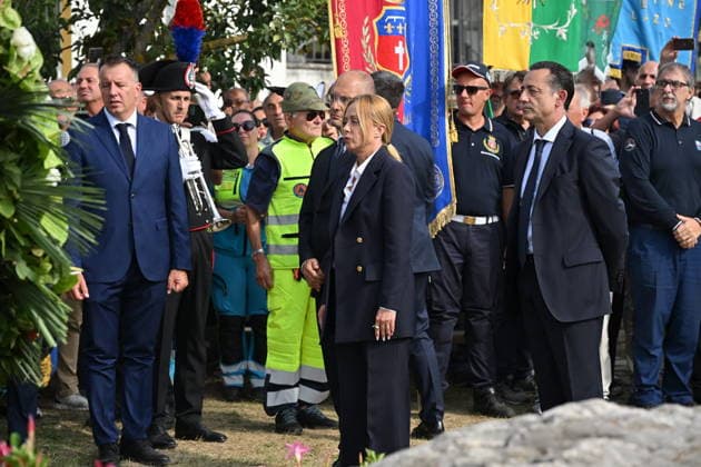 IPA87765618 - Amatrice, Central Italy Earthquake: Giorgia Meloni in Amatrice for the ceremony marking the tenth anniversary  Copyright: xGianlucaxVannicellix xGianlucaxVannicellix 87765618
