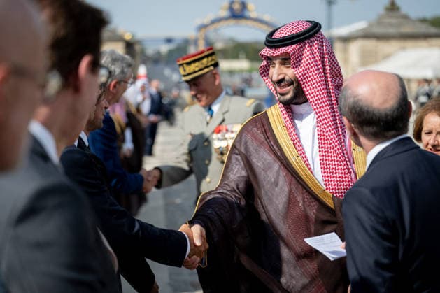 Mohammed bin Salman is Welcomed by French PM Lecornu - Paris Saudi Arabia s Crown Prince Mohammed bin Salman (R) shakes hand during a welcome ceremony as part of his two-day official visit to France, at the Hotel des Invalides in Paris, France on August 24, 2026. Photo by Alexis Jumeau ABACAPRESS.COM Paris France  Copyright: xJumeauxAlexis ABACAx