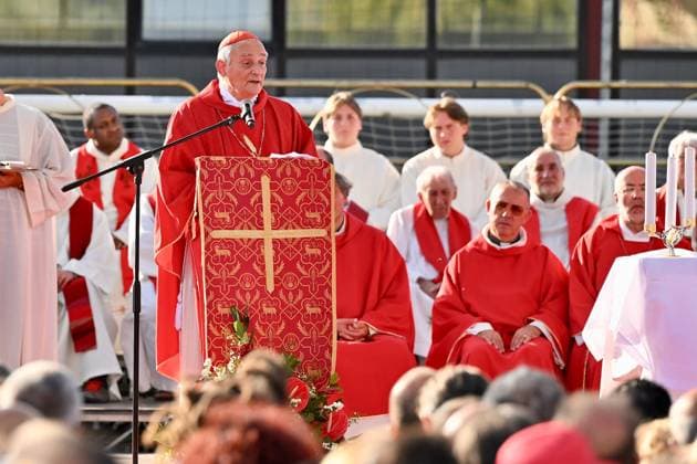 IPA87766886 - Amatrice, Central Italy Earthquake: Cardinal Matteo Zuppi in Amatrice for the ceremony marking the tenth anniversary  Copyright: xGianlucaxVannicellix xGianlucaxVannicellix 87766886.jpeg