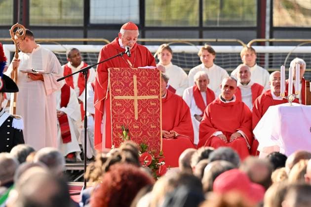 IPA87766887 - Amatrice, Central Italy Earthquake: Cardinal Matteo Zuppi in Amatrice for the ceremony marking the tenth anniversary  Copyright: xGianlucaxVannicellix xGianlucaxVannicellix 87766887.jpeg