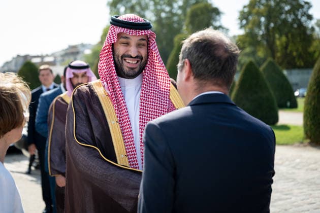 French Prime Minister Sébastien Lecornu shakes hands with Saudi Arabia s Crown Prince Mohammed bin Salman during a welcome ceremony as part of his two-day official visit to France, at the Hôtel des Invalides in Paris, France, on August 24, 2026. Alexis Jumeau, Pool Bestimage, Paris, France  Copyright: xAlexisxJumeau Pool BestimagexAlexisxJumeau Pool Bestimagex