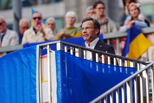 STOCKHOLM, SVERIGE 20260824 Statsminister Ulf Kristersson (M) höll tal vid Ukrainas självständighetsdag som firades med en manifestation pa Sergels torg under mandagen. STOCKHOLM SVERIGE x10658x *** STOCKHOLM, SWEDEN 20260824 Prime Minister Ulf Kristersson (M) delivered a speech on Ukraine s Independence Day, which was celebrated with a rally at Sergels Torg on Monday. STOCKHOLM, SWEDEN x10658x  Copyright: xMagnusxLejhall TTx UKRAINAS SJÄLVSTÄNDIGHETSDAG STOCKHOLM rMnEocZSXRc