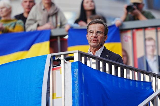 STOCKHOLM, SVERIGE 20260824 Statsminister Ulf Kristersson (M) höll tal vid Ukrainas självständighetsdag som firades med en manifestation pa Sergels torg under mandagen. STOCKHOLM SVERIGE x10658x *** STOCKHOLM, SWEDEN, August 24, 2026 Prime Minister Ulf Kristersson (M) delivered a speech at Ukraine’s Independence Day celebration, which was marked by a rally at Sergels Torg on Monday. STOCKHOLM, SWEDEN x10658x  Copyright: xMagnusxLejhall TTx UKRAINAS SJÄLVSTÄNDIGHETSDAG STOCKHOLM hmsP4xtFwTc