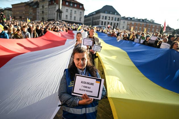 Ukrainian Independence day celebrations in Poland WARSAW, POLAND - AUGUST 24: Members of the Ukrainian diaspora and Poles participate in a demonstration celebrating the Ukrainian Independence day in Warsaw, Poland on August 24, 2026. Omar Marques Anadolu Warsaw Poland. Editorial use only. Please get in touch for any other usage.  Copyright: x2026xAnadoluxOmarxMarquesx