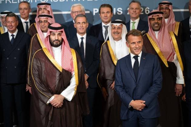 Closing of the Franco-Saudi Business Forum - Paris Saudi Crown Prince and Prime Minister Mohammed bin Salman and French President Emmanuel Macron attend the closing of the Franco-Saudi Business Forum at the Cercle de l Union Interalliee in Paris, France on August 24, 2026. Photo by Gregoire Campione Pool ABACAPRESS.COM Paris France  Copyright: xCampionexGregoire Pool ABACAx