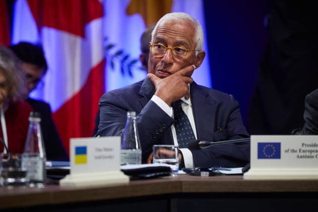 Coalition of the Willing Meeting, Kyiv, Ukraine, 24 August 2026 Antonio Costa President of the European Council, participates in the Coalition of the Willing Meeting with President of Ukraine Volodymyr Zelenskyy and European leaders in Kyiv, Ukraine, 24 August 2026 as Ukraine celebrates its Independence Day, Credit:Office of the President of Ukraine B66 Avalon Ukraine, Kyiv  Copyright: xOfficexofxthexPresidentxofxUkrainex xB66x xAvalonx 1128251778