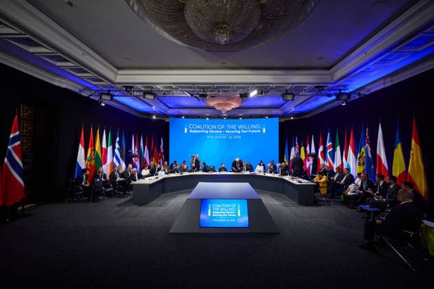 Coalition of the Willing Meeting, Kyiv, Ukraine, 24 August 2026 President of Ukraine Volodymyr Zelenskyy and European leaders participate in the Coalition of the Willing Meeting in Kyiv, Ukraine, 24 August 2026 as Ukraine celebrates its Independence Day, Credit:Office of the President of Ukraine B66 Avalon Ukraine, Kyiv  Copyright: xOfficexofxthexPresidentxofxUkrainex xB66x xAvalonx 1128251816