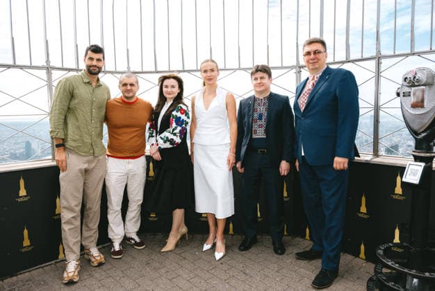 August 24, 2026, New York, Ny, United States: Elina Svitolina lights the Empire State Building in honor of Ukrainian Independence Day in partnership with the Consulate General of Ukraine in New York. Held at Empire State Building in New York. Dinara Khairova Zuma Press August 24, 2026. New York United States  - ZUMAp281 20260824_zea_p281_008 Copyright: xPhotoxImagexPressx
