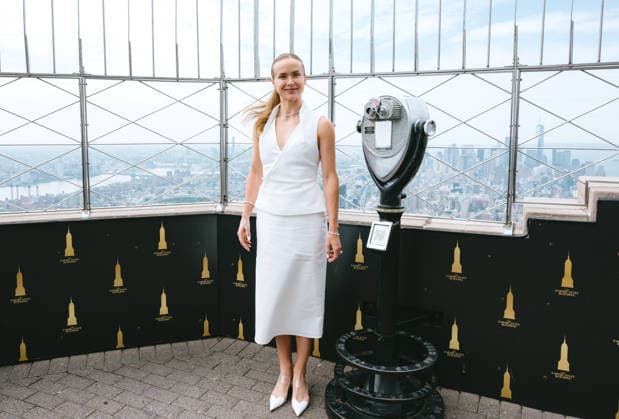 August 24, 2026, New York, Ny, United States: Elina Svitolina lights the Empire State Building in honor of Ukrainian Independence Day in partnership with the Consulate General of Ukraine in New York. Held at Empire State Building in New York. Dinara Khairova Zuma Press August 24, 2026. New York United States  - ZUMAp281 20260824_zea_p281_014 Copyright: xPhotoxImagexPressx