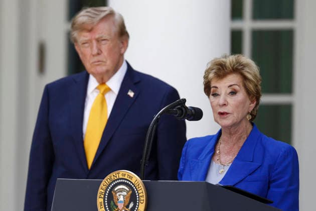White House Coverage Secretary of Education Linda McMahon, with US President Donald Trump, delivers remarks during an education event in the Rose Garden of the White House in Washington DC, USA, 24 August 2026. President Trump and Secretary McMahon highlighted the administration’s school choice program as the new academic year begins. WASHINGTON DISTRICT OF COLUMBIA United States  Copyright: xPool ABACAx