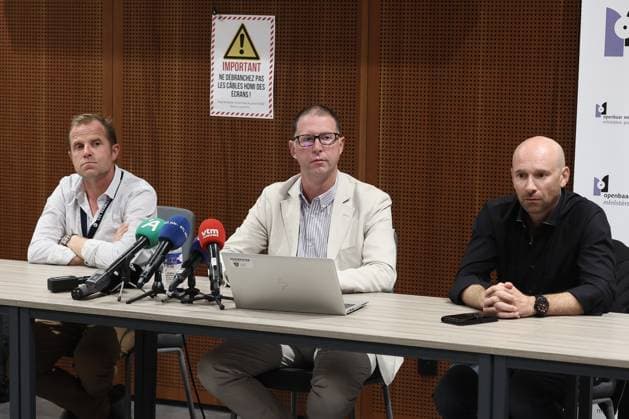 David Rimaux(Missing Persons Service), Etienne Gaublomme and David Demaude (Namur Police) pictured during a press conference of Namur public prosecutor office, Monday 24 August 2026, in Namur justice palace. Earlier today a body was found in Onhaye. It is possible that the body found today is that of five-year-old TymÃ o, who has been missing since Saturday 17 June along with his father, B. Brigou. The father™s car had been found in the car park of the Onhaye football club.  BRUNOxFAHY 184197812