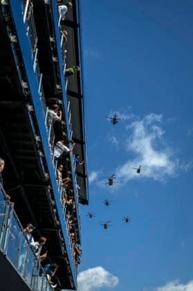 August 24, 2026, Washington, Dc, United States: Military flyovers and performances before the Freedom 250 Grand Prix Race in Washington, D.C., Sunday, August 23, 2026. Washington United States - ZUMAp138 20260824_zaa_p138_041 Copyright: xThexWhitexHouse OfficalxWhitex