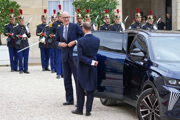 France s Minister of Economy and Finance, Roland Lescure, and President of the Republic Emmanuel Macron welcome His Royal Highness Mohammed bin Salman bin Abdulaziz Al Saud, Crown Prince and Prime Minister of Saudi Arabia, to strengthen the strategic partnership between the two countries at the Élysée Palace in Paris, France, on August 24, 2026. Anne Sophie Guebey, Bestimage (unknown)  Copyright: xAnne-SophiexGuebeyx xBestimagexAnne-SophiexGuebeyx xBestimagex