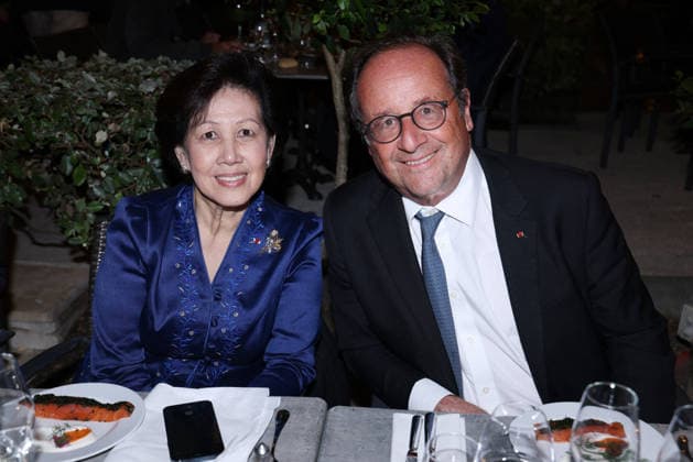 Exclusive - Angouleme Film Festival - Opening Diner Exclusive - Princess Norodom Arunrasmy and Francois Hollande attends Opening Diner held at Louvel Restaurant as part of the 19th Angouleme Film Festival in Angouleme, August 24, 2026, France. Photo by Jerome Domine ABACAPRESS.COM Angouleme France  Copyright: xDominexJerome ABACAx