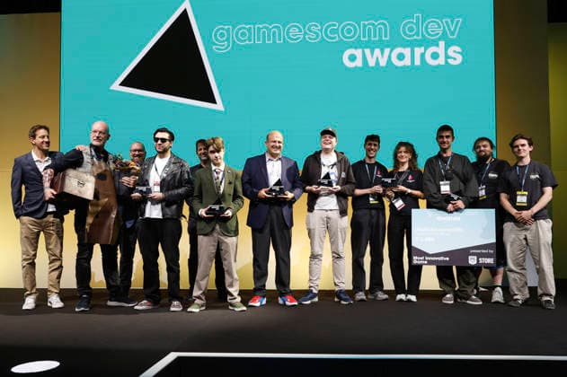 Die Preisträger und Laudatoren bei der Verleihung der gamescon dev Awards 2026 in der Koelmesse. Köln, 24.08.2026 *** The award winners and presenters at the 2026 gamescon dev Awards ceremony at Koelmesse Cologne, August 24, 2026 Foto:xR.xStoffelsx xFuturexImagex dev_awards_6812