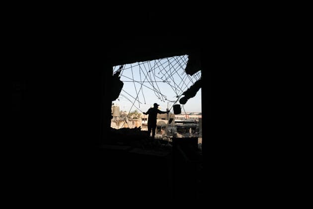 Abu Salim Mosque severely damaged in Israeli airstrike in Deir al-Balah DEIR AL-BALAH, GAZA, PALESTINE - AUGUST 25: General view of the severe destruction at the Abu Salim Mosque and surrounding neighborhood following an Israeli airstrike carried out despite the ceasefire in Deir al-Balah, in the central Gaza Strip, Palestine on August 25, 2026. The strike caused widespread collapse, reduced parts of the religious building to rubble, and damaged nearby residential structures and streets across the area. Moiz Salhi Anadolu Deir al-Balah Gaza. Editorial use only. Please get in touch for any other usage.  Copyright: x2026xAnadoluxMoizxSalhix