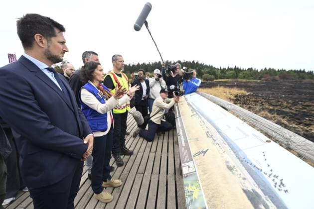 Visit by Commissioner Hadja Lahbib to the Belgian High Fens HAUTES FAGNES, BELGIUM - AUGUST 25 : Visit by Commissioner Hadja Lahbib to the Belgian High Fens, accompanied by Minister-Presidents Adrien Dolimont and Oliver Paasch and the Governor of the Province of Liège, Hervé Jamar, followed by a press briefing in Sourbrodt on August 25, 2026 in Hautes Fagnes, Belgium, 25 08 2026 Hautes Fagnes Belgium  Copyright: xDidierxLebrunx