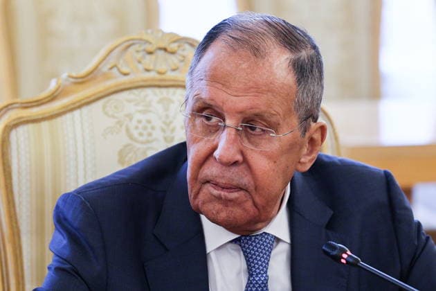 RUSSIA, MOSCOW - AUGUST 25, 2026: Russia s Foreign Minister Sergei Lavrov looks on during a meeting with Archbishop Paul Richard Gallagher, Vatican s Secretary for Relations with States, at the Reception House of the Russian Foreign Ministry. Sergei Bulkin TASS  96625571
