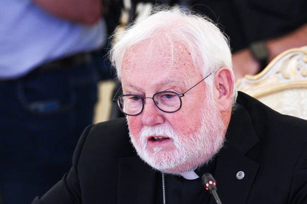 RUSSIA, MOSCOW - AUGUST 25, 2026: Archbishop Paul Richard Gallagher, Vatican s Secretary for Relations with States, looks on during a meeting with Russia s Foreign Minister Sergei Lavrov at the Reception House of the Russian Foreign Ministry. Sergei Bulkin TASS  96625879