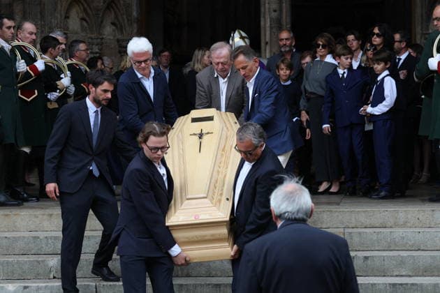 Francois Patriat Funeral - Semur-en-Auxois Ther coffin during the funeral of French senator and former minister François Patriat at the Collégiale Notre-Dame in his birth town of Semur-en-Auxois, Côte-d’Or, France on August 25, 2026. Patriat, former Socialist ,was the group leader of Macron s party in the Senate. He died at 83 following a serious cycling accident. Photo by Raphael Lafargue ABACAPRESS.COM Semur-en-Auxois France  Copyright: xLafarguexRaphael ABACAx