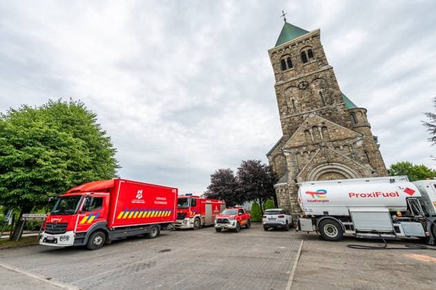a visit at PC-OPS coordination center in Sourbrodt, Waimes, on Tuesday 25 August 2026. European commissionner Lahbib visit several sites regarding the fire in the Hautes Fagnes (Hugh Fens) wich started on August 14th with 3000 hectares (on a total of 4500) impacted in the nature reserve.  EMILExWINDAL 184244695