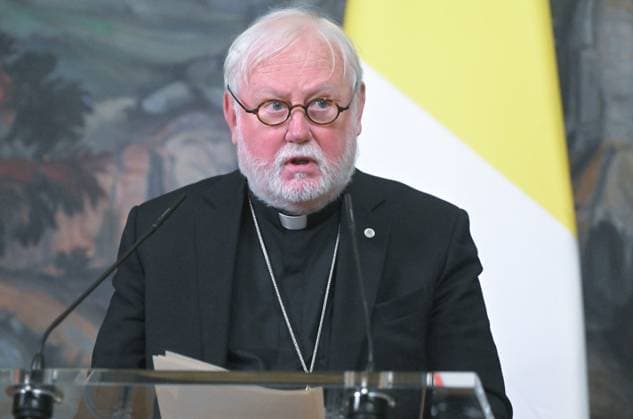 Russia Vatican 9228327 25.08.2026 Vatican s Secretary for Relations with States archbishop Paul Richard Gallagher attends a joint news conference with Russian Foreign Minister Sergey Lavrov following a meeting in Moscow, Russia. Sergey Guneev Sputnik Moscow Russia  Copyright: xSergeyxGuneevx