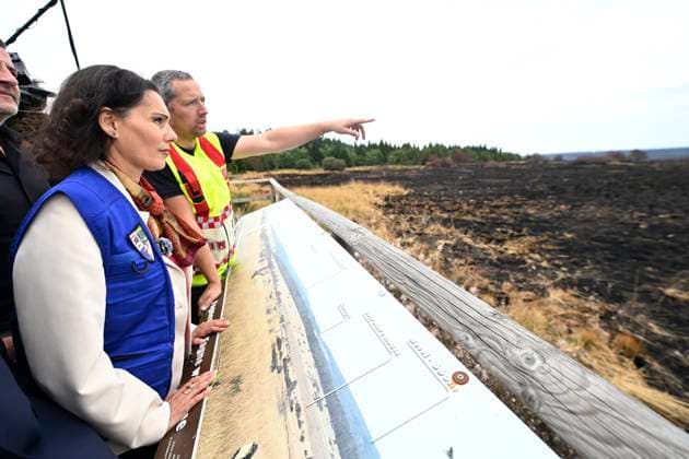 Visit by Commissioner Hadja Lahbib to the Belgian High Fens HAUTES FAGNES, BELGIUM - AUGUST 25 : Visit by Commissioner Hadja Lahbib to the Belgian High Fens, accompanied by Minister-President Adrien Dolimont in Sourbrodt and Botrange on August 25, 2026 in Hautes Fagnes, Belgium, 25 08 2026 Hautes Fagnes Belgium  Copyright: xDidierxLebrunx