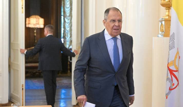 Russia Vatican 9228350 25.08.2026 Russian Foreign Minister Sergey Lavrov arrives to attend a joint news conference with Vatican s Secretary for Relations with States archbishop Paul Richard Gallagher following a meeting in Moscow, Russia. Sergey Guneev Sputnik Moscow Russia  Copyright: xSergeyxGuneevx