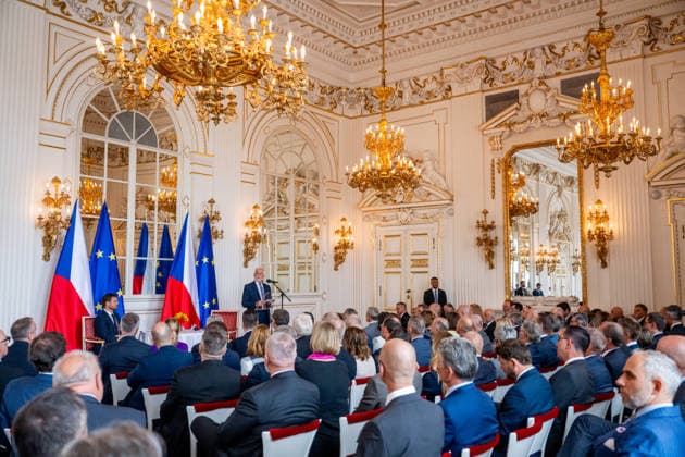 Czech President Petr Pavel speaks during his meeting with heads of Czech Republic s diplomatic missions abroad on August 25, 2026, at the Prague Castle, in Prague, Czech Republic. (CTKxPhoto OndrejxDeml) CTKPhotoP2026082504065  CTKPhotoP2026082504065