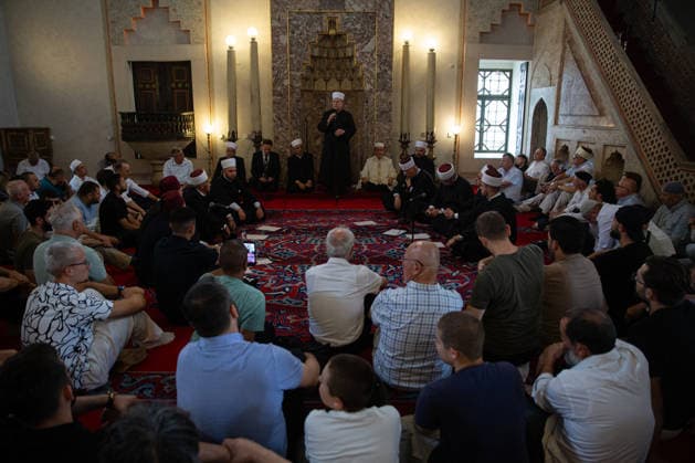 Mawlid al-Nabi in Sarajevo SARAJEVO, BOSNIA AND HERZEGOVINA - AUGUST 25: Muslims attend a Mawlid al-Nabi program at the historic Gazi Husrev-beg Mosque in Sarajevo, Bosnia and Herzegovina on August 25, 2026. Denis Zuberi Anadolu Sarajevo Bosnia and Herzegovina. Editorial use only. Please get in touch for any other usage.  Copyright: x2026xAnadoluxDenisxZuberix