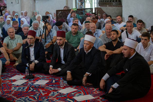 Mawlid al-Nabi in Sarajevo SARAJEVO, BOSNIA AND HERZEGOVINA - AUGUST 25: Muslims attend a Mawlid al-Nabi program at the historic Gazi Husrev-beg Mosque in Sarajevo, Bosnia and Herzegovina on August 25, 2026. Denis Zuberi Anadolu Sarajevo Bosnia and Herzegovina. Editorial use only. Please get in touch for any other usage.  Copyright: x2026xAnadoluxDenisxZuberix