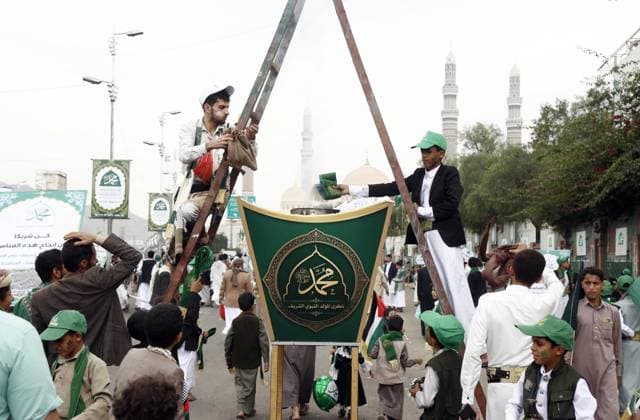 Mawlid al-Nabi in Yemen SANAA, YEMEN - AUGUST 25: Tens of thousands Muslims gathered at Al-Sabeen Square for a celebration marking Mawlid al-Nabi, commemorating the birth of Prophet Muhammad in Sanaa, Yemen on August 25, 2026. Attendees listened to a speech by Houthi leader Abdul-Malik al-Houthi on large screens. Mohammed Hamoud Anadolu Sanaa Yemen. Editorial use only. Please get in touch for any other usage.  Copyright: x2026xAnadoluxMohammedxHamoudx