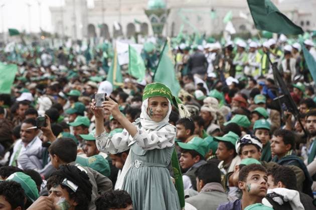 Mawlid al-Nabi in Yemen SANAA, YEMEN - AUGUST 25: Tens of thousands Muslims gathered at Al-Sabeen Square for a celebration marking Mawlid al-Nabi, commemorating the birth of Prophet Muhammad in Sanaa, Yemen on August 25, 2026. Attendees listened to a speech by Houthi leader Abdul-Malik al-Houthi on large screens. Mohammed Hamoud Anadolu Sanaa Yemen. Editorial use only. Please get in touch for any other usage.  Copyright: x2026xAnadoluxMohammedxHamoudx