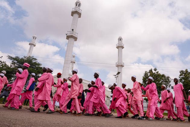 Mawlid al-Nabi in Nigeria ABUJA, NIGERIA - AUGUST 25: Hundreds of Muslims gathered to mark Mawlid al-Nabi, commemorating the birth of Prophet Muhammad in Abuja, Nigeria on August 25, 2026. Participants wearing colorful clothing, marched through the streets, waving, praying and chanting religious hymns. Emmanuel Osodi Anadolu Abuja Nigeria. Editorial use only. Please get in touch for any other usage.  Copyright: x2026xAnadoluxEmmanuelxOsodix