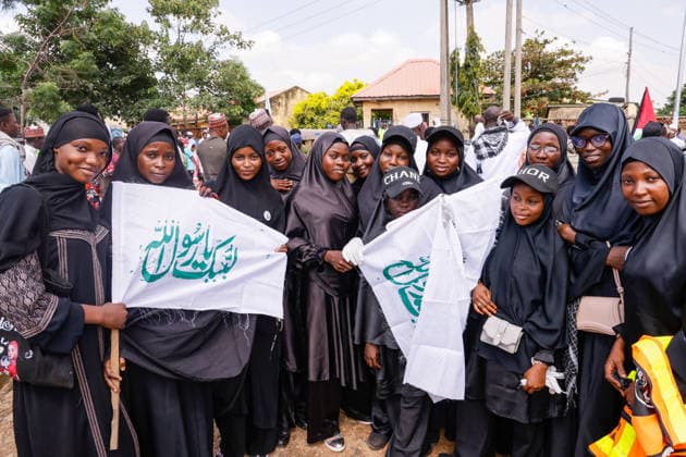 Mawlid al-Nabi in Nigeria ABUJA, NIGERIA - AUGUST 25 : Hundreds of people gather to celebrate Mawlid al-Nabi in colorful attire as they parade through the streets in Abuja, Nigeria on August 25, 2026. Participants wave, offer prayers, and recite hymns to mark the birth of Prophet Muhammad in Nigeria, the most populous Muslim nation in Africa. Emmanuel Osodi Anadolu Abuja Nigeria. Editorial use only. Please get in touch for any other usage.  Copyright: x2026xAnadoluxEmmanuelxOsodix