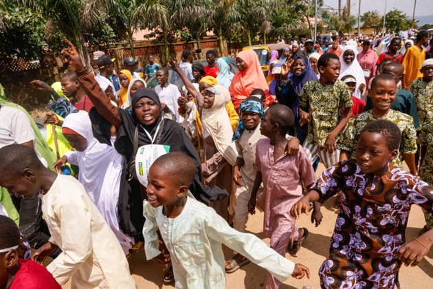 Mawlid al-Nabi in Nigeria ABUJA, NIGERIA - AUGUST 25 : Hundreds of people gather to celebrate Mawlid al-Nabi in colorful attire as they parade through the streets in Abuja, Nigeria on August 25, 2026. Participants wave, offer prayers, and recite hymns to mark the birth of Prophet Muhammad in Nigeria, the most populous Muslim nation in Africa. Emmanuel Osodi Anadolu Abuja Nigeria. Editorial use only. Please get in touch for any other usage.  Copyright: x2026xAnadoluxEmmanuelxOsodix