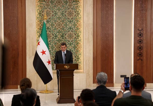 Syrian President Ahmed al-Sharaa meets Mazloum Abdi in Damascus DAMASCUS, SYRIA - AUGUST 25: Ferhat Abdi Sahin, also known as Mazloum Abdi makes statements to members of the press following the meeting with Syrian President Ahmed al-Sharaa at the People s Palace in Damascus, Syria on August 25, 2026. Izz Aldien Alqasem Anadolu Damascus Syria. Editorial use only. Please get in touch for any other usage.  Copyright: x2026xAnadoluxIzzxAldienxAlqasemx
