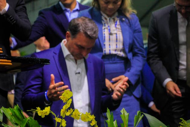 MACEIo, AL - 25.08.2026: FLaVIO BOLSONARO EM MACEIo - On Tuesday night (25) candidate Flavio Bolsonaro, Alfredo Gaspar, Arthur Lira were at the Assembly of God headquarters in the Farol neighborhood, for the convention of the 111th anniversary of the Assembly of God in Alagoas, with this agenda the candidate ended his day in the capital of Alagoas x3004758x  GUIDOxJR.