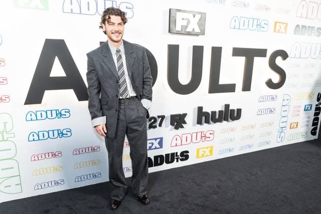August 25, 2026, Bronx, New York, USA: Jack Innanen wearing suit, shirt and tie by Yves Saint Laurent attends premiere of Adults Season 2 by FX at Metrograph in New York, NY on August 25, 2026. Bronx USA - ZUMAr339 20260825_znp_r339_047 Copyright: xLevxRadinx