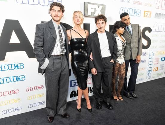 August 25, 2026, Bronx, New York, USA: Jack Innanen, Lucy Freyer, Malik Elassal, Amita Rao and Owen Thiele attend premiere of Adults Season 2 by FX at Metrograph in New York, NY on August 25, 2026. Bronx USA - ZUMAr339 20260825_znp_r339_060 Copyright: xLevxRadinx