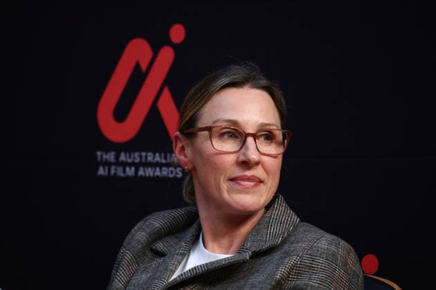 AI FILM AWARDS, Jennie Zeiher speaks during the inaugural Australian AI Film Awards at The Precinct in Brisbane, Queensland, Australia, Tuesday, August 25, 2026. ( NO ARCHIVING Brisbane Queensland Australia  Copyright: xJasonxO Brienx 20260826123581649303